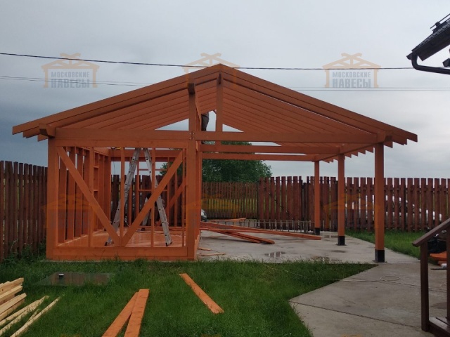 Навес для одного авто с хозблоком ВЕЛИГОРСКИЙ — Фото 6