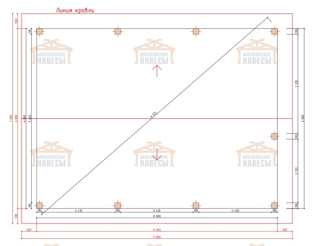 Навес для двух машин ЛИДЕР — Фото 9