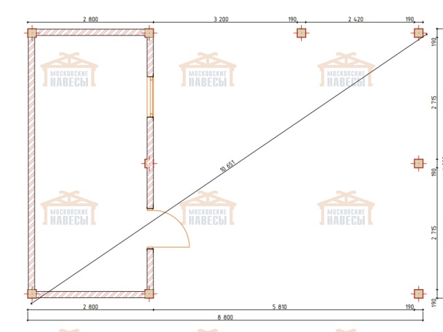 Навес для двух автомобилей с хозблоком БАВАРИЯ MAXI — Фото 14