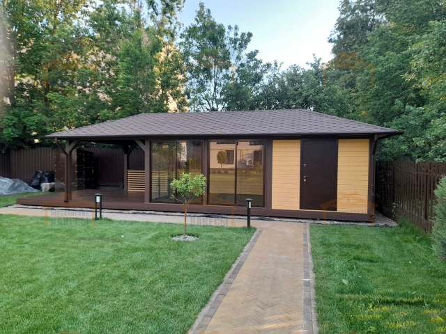 Застекленная беседка с хозблоком САКСОНИЯ — Фото 4