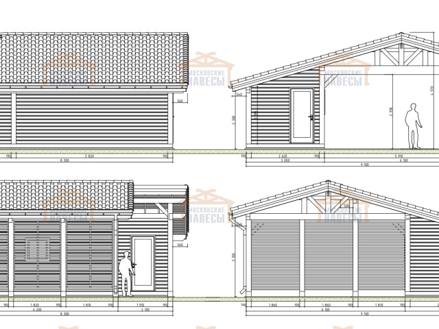 Навес для двух машин с хозблоком ИСТРА — Фото 8