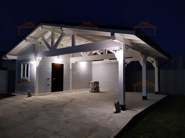 Навес для двух автомобилей с хозблоком БАВАРИЯ MAXI 2.0 — Фото 4