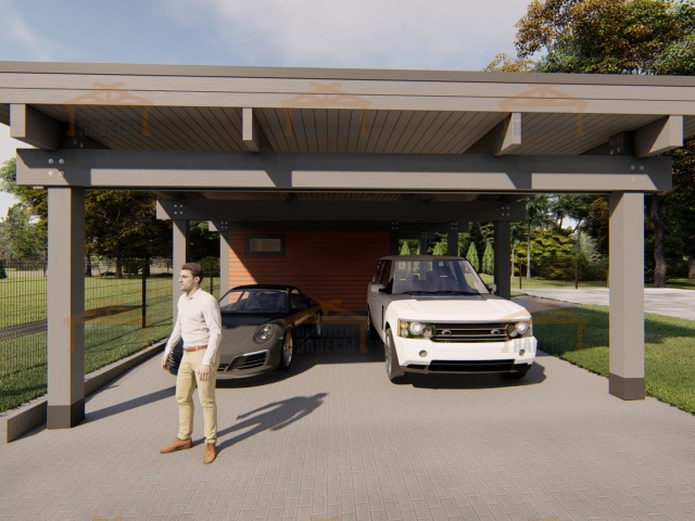 Навес для автомобилей с хозблоком ФАХВЕРК — Фото 9