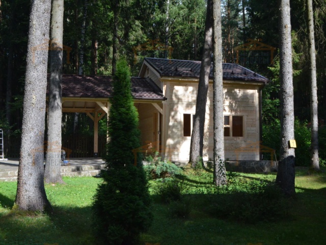 Деревянный навес для двух машин с каркасным домиком ОЛИМП — Фото 8