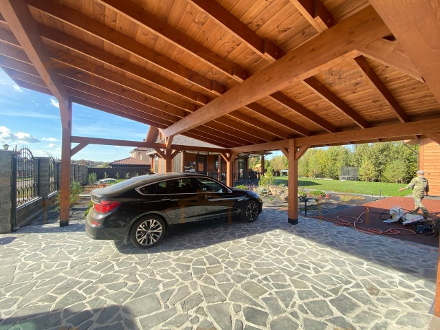 Навес для двух машин с хозблоком ОРЕГОН — Фото 4