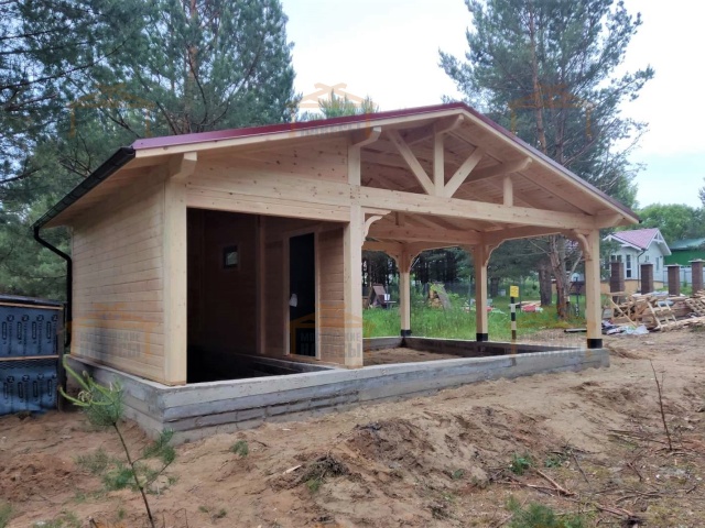 Навес для двух автомобилей с хозблоком БАВАРИЯ MAXI — Фото 12