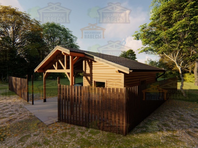 Навес для одного авто с хозблоком ВЕЛИГОРСКИЙ — Фото 7